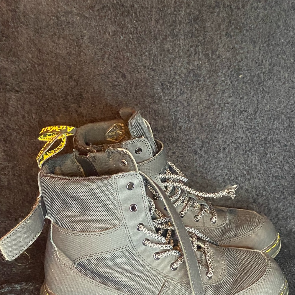 Trendy Black Ankle Boots with Yellow Highlights